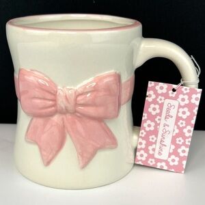 Seeds & Sunshine - 3/$48 - ‘Bow - Pink’ ceramic mug. NWT.